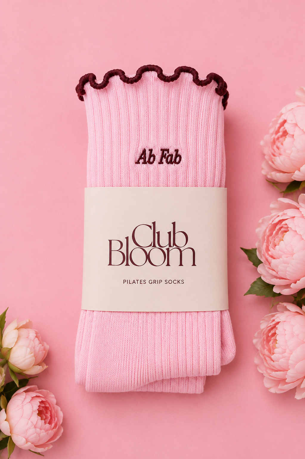 Club Bloom Ab Fab Pilates Socks - Non-Slip Crew