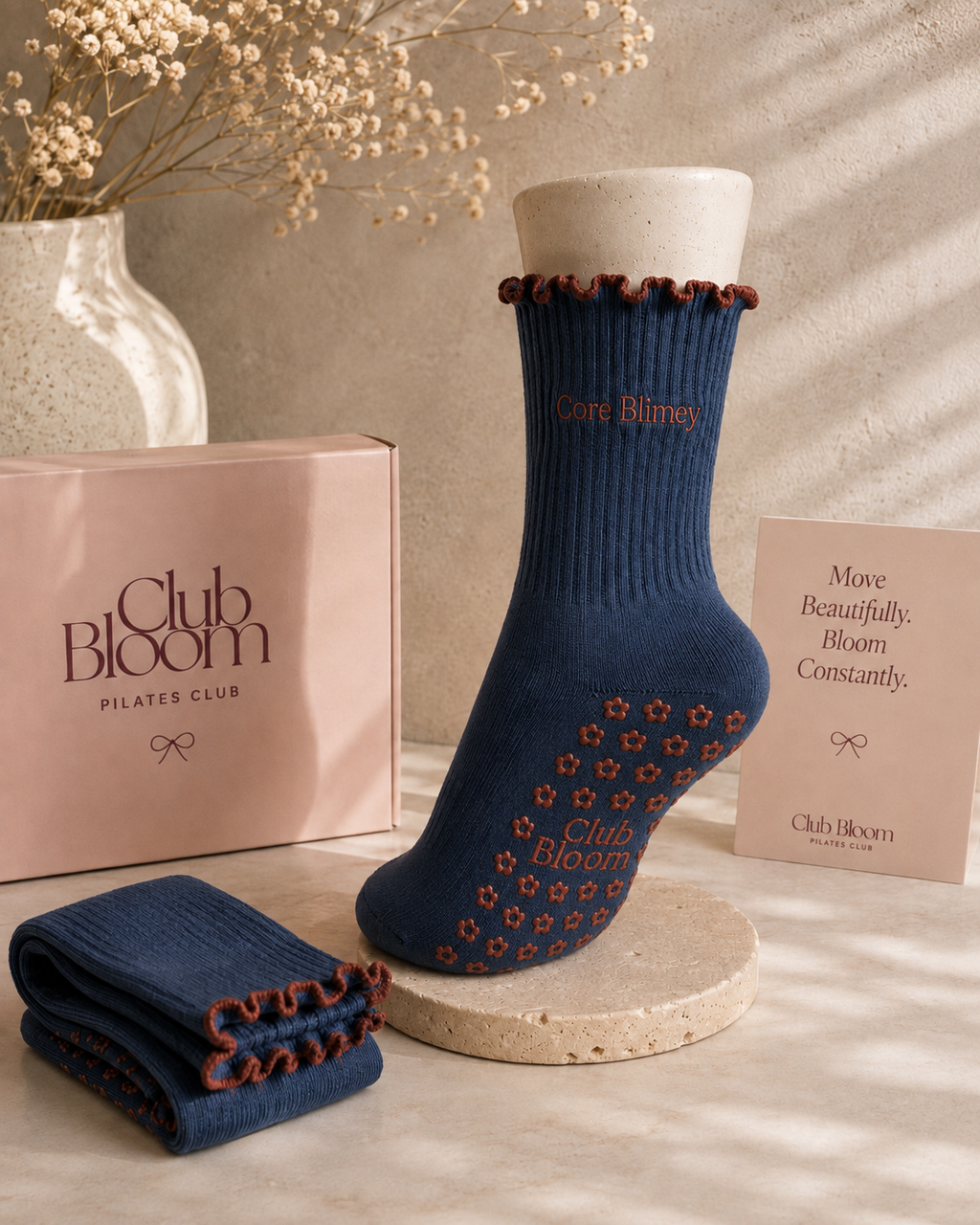 Club Bloom Core Blimey Pilates Socks - Non-Slip Crew