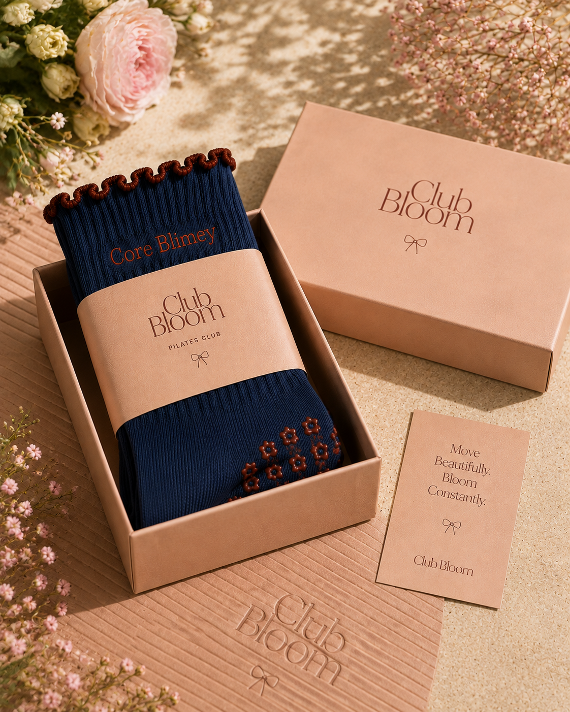 Club Bloom Core Blimey Pilates Socks - Non-Slip Crew